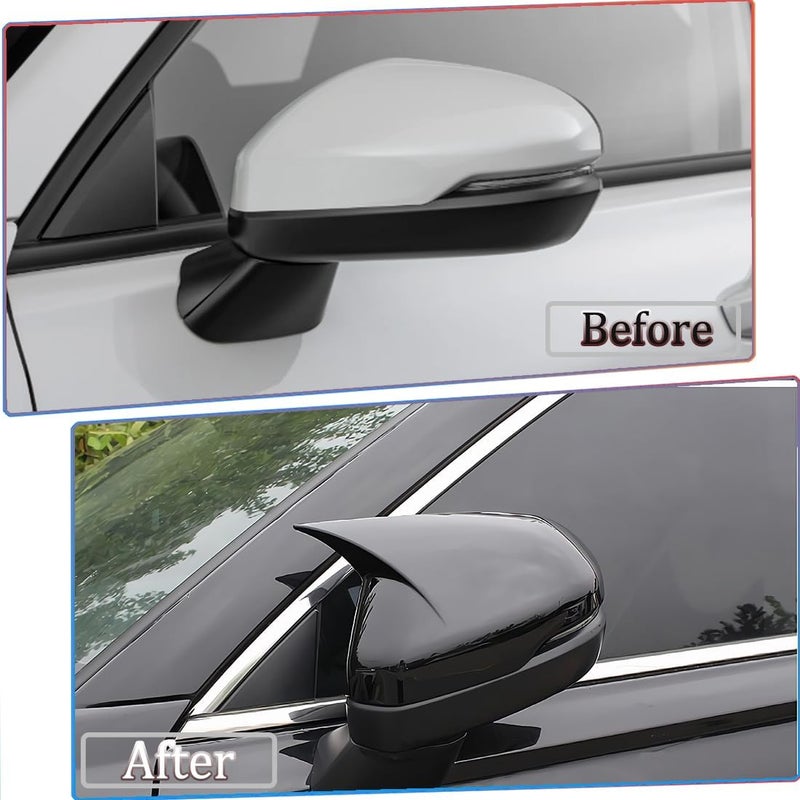 MUXEE Side Rear View Mirror Cover for Honda CRV 2023 2024 2025 2026 Bright Black Turn Signal Housing Cover Accessories(with Turn Signal housing Slot.) - Image 3